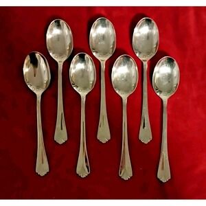 7 Soup Spoons Farberware BAYPORT Stainless Flatware Silverware Replacement 7.25"